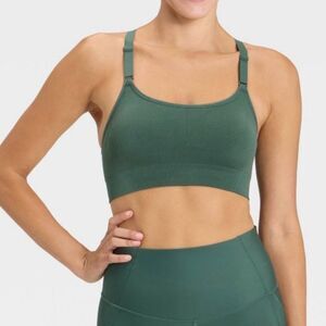 All In Motion Seamless Medium Support Dark Green Cami Sports Bra. Small. NEW.